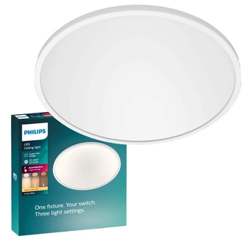 LED Plafond Deckenleuchte SUPERSLIM 15W 2700K 25cm Dimmbar Weiß PHILIPS