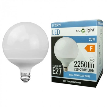 LED-Lampe Sphere G120 E27 25W 2250lm 6500K Cold Ecolight