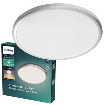 Plafond LED-Deckenanbauleuchte TWIRLY 12W 2700K 29cm Grau Rund PHILIPS
