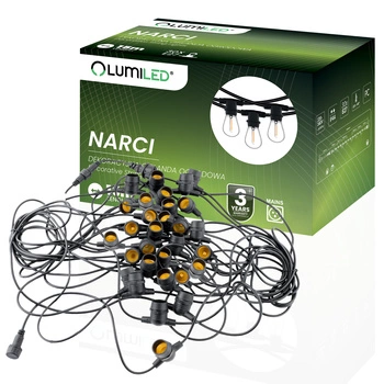 Garten Girlande Außenlichterkette 15m 30x E27 NARCI Lumiled