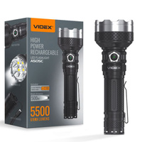 Wiederaufladbare LED-Hand-Taschenlampe 20W 5500lm 6 Modi USB-C Wasserdicht IP68 Videx