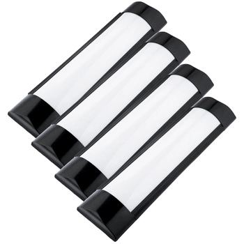 4x LED Panel Leuchte Aufputz Schwarz 30cm 9W 4000K Neutralweiß