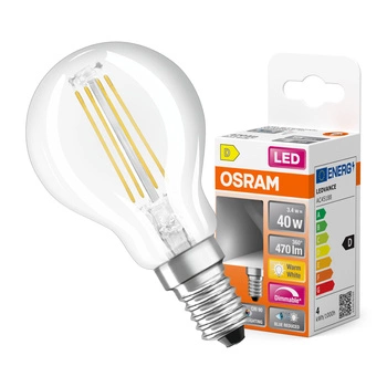 LED-Lampe P45 Ball E14 3.4W = 40W 470lm 2700K Warm CRI90 300° Filament Dimmbar SUPERSTAR PLUS CLASSIC Osram