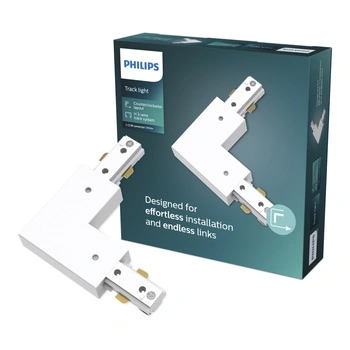 Winkelstecker Typ L Linksstecker für LED-Beleuchtungsschienen Einphasig Weiß EasyLink Philips