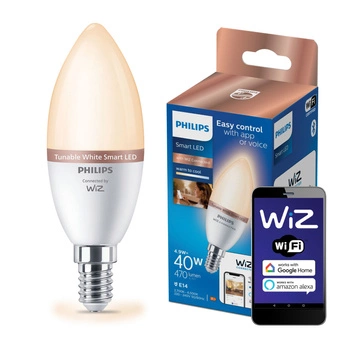 LED-Lampe E14 C37 4.9W = 40W 470lm 2700-6500K SMART WiFi Philips WiZ