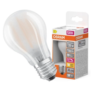 LED-Lampe A60 E27 2.2W = 25W 300lm 2700K Warm CRI90 300° Glühfaden Dimmbar SUPERSTAR PLUS CLASSIC Osram
