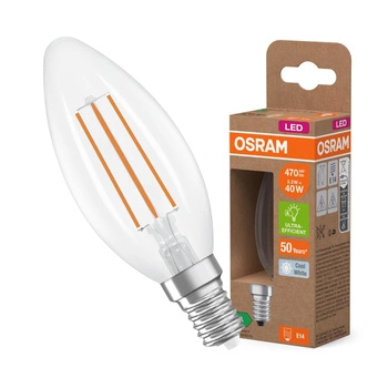 LED-Lampe B35 Kerze E14 2.2W = 40W 470lm 4000K Neutral 320° 214lm/W CLASSIC ENERGY EFFICIENCY Osram