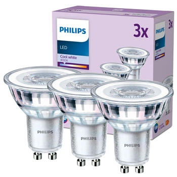 Set mit 3x LED-Halogenlampen GU10 PAR16 4,6W = 50W 390lm 4000K Neutral 36° PHILIPS