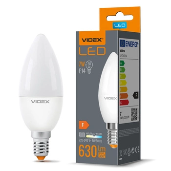 LED Lampen E14 C37 Kerze 7W = 50W 630lm 4000K Neutral 220° Videx