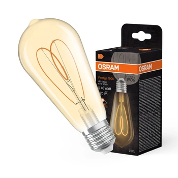 Dekorative LED-Lampe ST64 Edison E27 4.9W = 40W 470lm 2200K Warm CRI90 300° Amber Dimmbar Vintage 1906 Osram