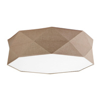 KANTOOR NATURE Deckenaufbauleuchten Deckenleuchte Rund Weiß und Beige Leinen 60cm 15W 4xE27 6195 TK Lighting