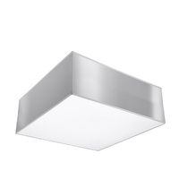LED-Deckenleuchte Deckenaufbauleuchten HORUS E27 Quadratische Leuchte 25cm Grau SOLLUX