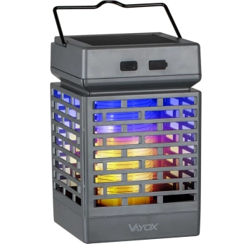 Elektrische UV-Solar-Insektizid-Falle Laterne 2in1 5W für Fliegen Mücken Insekten VAYOX