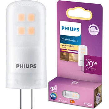 LED-Glühbirne G4 Capsule 2.1W = 20W 210lm 2700K Warm 12V Dimmbar Philips