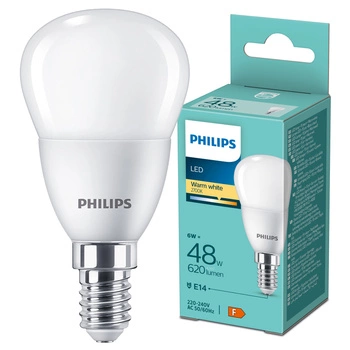 LED-Lampe E14 Ball P45 6W = 48W 620lm 2700K Warm Essential Philips