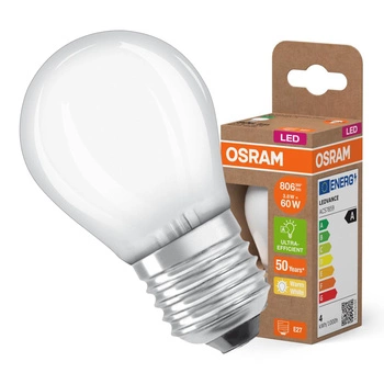 LED-Lampe P45 Ball E27 3.8W = 60W 806lm 2700K Warm 300° 213lm/W CLASSIC ENERGY EFFICIENCY Osram