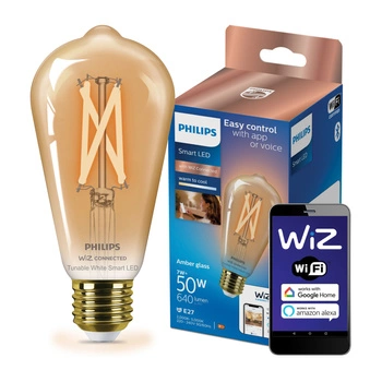 LED-Glühbirne E27 ST64 7W = 50W Glühfaden Amber SMART WiFi Philips WiZ