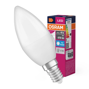 LED-Lampe B37 Kerze E14 4.9W = 40W 470lm 6500K Kalt 180° VALUE CLASSIC Osram
