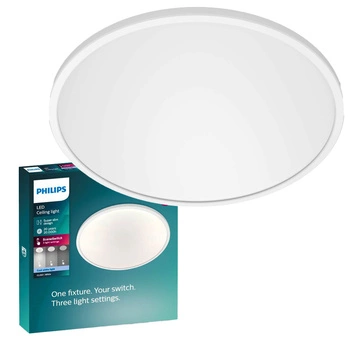 LED Plafond Deckenleuchte SUPERSLIM 15W 4000K 25cm Dimmbar Weiß PHILIPS