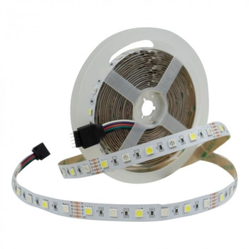 LED-Streifen SMD 5050 14.4W/m 60LED/m 12V 6500K Mehrfarbig RGB + Kalt IP20 Rolle 5m Ecolight