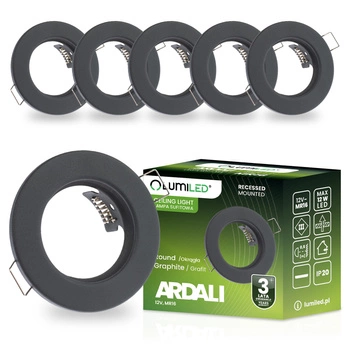 6x LUMILED ARDALI Graphit MR16 GU10 Einbau-Rundleuchte