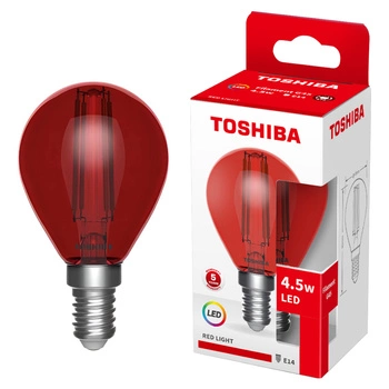 LED-Glühbirne E14 G45 4.5W Glühfaden Rot TOSHIBA
