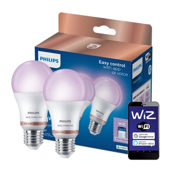 LED Lampen 2x E27 A60 8.5W = 60W 2200-6500K + RGB SMART WiFi Philips WiZ