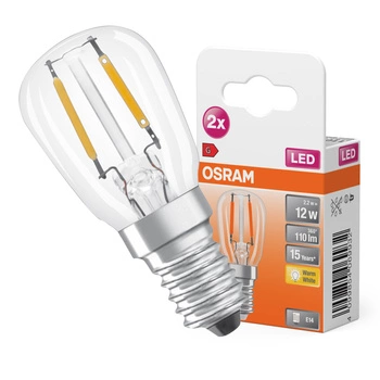 2x LED Glühbirne T26 Tubular E14 1.3W = 10W 110lm 2700K Warm 300° SPECIAL Osram