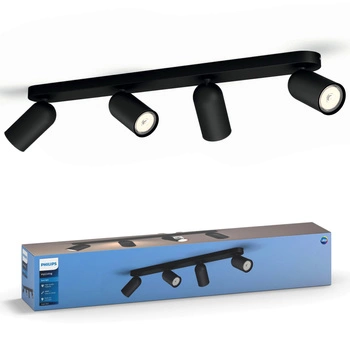 LED PONGEE Deckenleuchte 4x GU10 Reflektor bewegliche Leuchte Schwarz PHILIPS