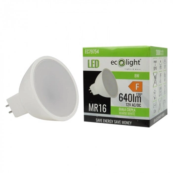 LED-Reflektor-Lampe MR16 GU5.3 8W 640lm 3000K Warm 12V Ecolight