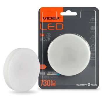 LED Lampen GX53 Reflektor 8W = 55W 730lm 3000K Warm 140° Videx