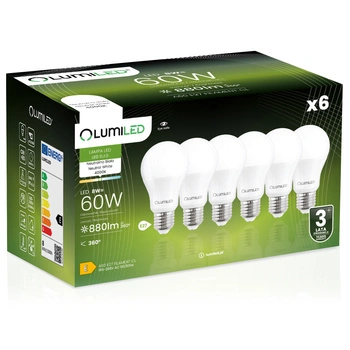 6x LED-Lampe E27 A60 8W = 60W 880lm 4000K Neutral 260° LUMILED