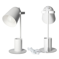 Bewegliche Schulnachttisch-Schreibtischlampe E27 Weiß