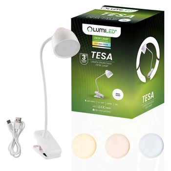 LED-Schreibtischlampe 7W CCT Dimmbar Tesa Weiß Lumiled