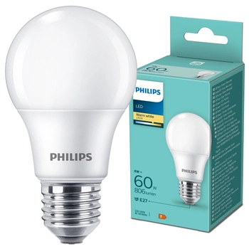 LED Lampen E27 A60 8W = 60W 806lm 2700K Warm Milk PHILIPS