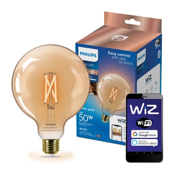 LED-Glühbirne E27 G125 7W = 50W Glühfaden Amber SMART WiFi Philips WiZ