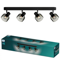 Reflektor-Deckenleuchte 4x E14 LED Black Sleet Philips