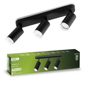 LED Spot Deckenleuchte 3x GU10 IP44 ADERO Schwarz Lumiled