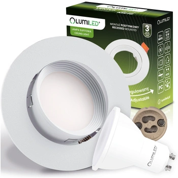 Set Halogen-Einbauleuchte VENTUS Weiß Rund + LED-Leuchtmittel GU10 6W Warm 120° Lumiled