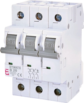 Überstromschutzschalter Leistungsbegrenzer Dreiphasenanlage 6 3p B20 20A Überlastschutz ETIMAT