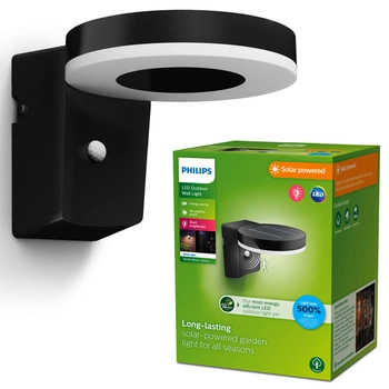 Gartenleuchte LED Solar-Wandleuchte ZONAL 1.3W 3000K IP44 Bewegungssensor Dämmerungssensor PHILIPS