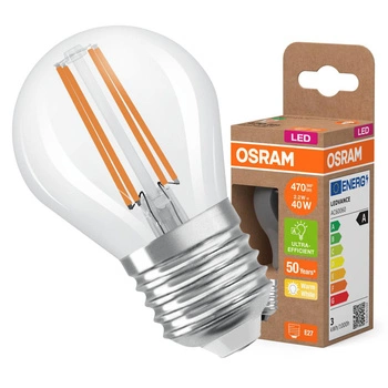 LED-Lampe P45 Ball E27 2.2W = 40W 470lm 2700K Warm 320° 214lm/W CLASSIC ENERGY EFFICIENCY Osram