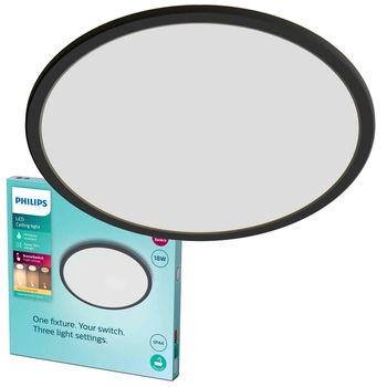 LED Plafond Deckenleuchte SUPERSLIM 18W 2700K 30cm IP44 Dimmbar Schwarz PHILIPS