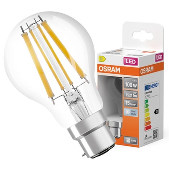 LED-Lampe A60 B22d 11W = 100W 1521lm 4000K Neutral 320° Retrofit Glühfaden CLASSIC Osram