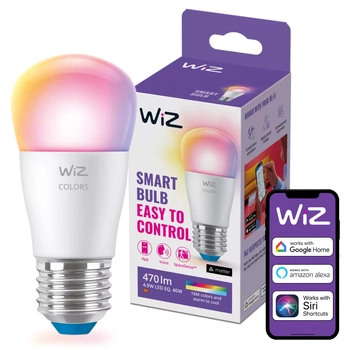 LED-Lampe E27 P45 4.9W = 40W 2200-6500K + RGB SMART WiFi WiZ