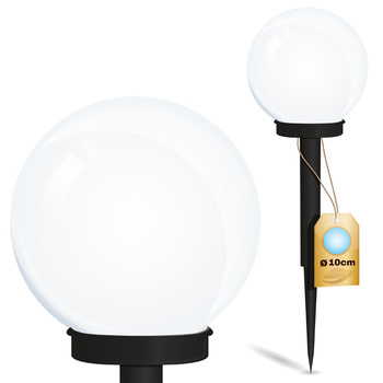 LED-Solar-Gartenlampe angetriebener weißer Ball 10cm 