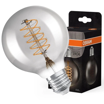 Dekorative LED-Lampe G80 Sphere E27 7.8W = 30W 360lm 1800K Warm 320° Smoke Filament Dimmbar Vintage 1906 Osram