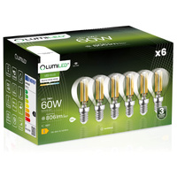 Set aus 6x LED-Kugelbirne P45 E14 7W = 60W 806lm 4000K Neutral 360° Filament LUMILED