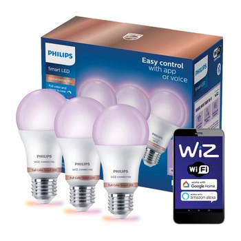 3x LED-Glühbirne E27 8.8W = 60W WHITE + RGB SMART WiFi Philips WiZ