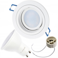 Einbaustrahler GU10, MR16 HALOGEN Runde beweglich Weiß CASSIO+LED Lampen GU10, 6W=60W 580lm neutral LUMILED
